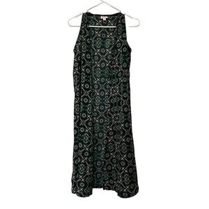 Lularoe Joy Vest Lightweight Black Green Abstract Size XS NWOT #4219